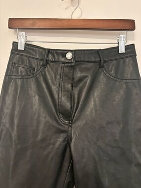 Aritzia Wilfred Faux Leather Black High-Rise Pants